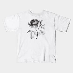 Black Rose Flower Kids T-Shirt